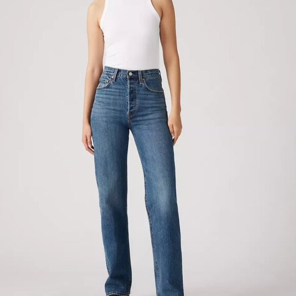 Levi's Ribcage Straight Jeans, Full Length, Size 28 - Picture 2 of 13